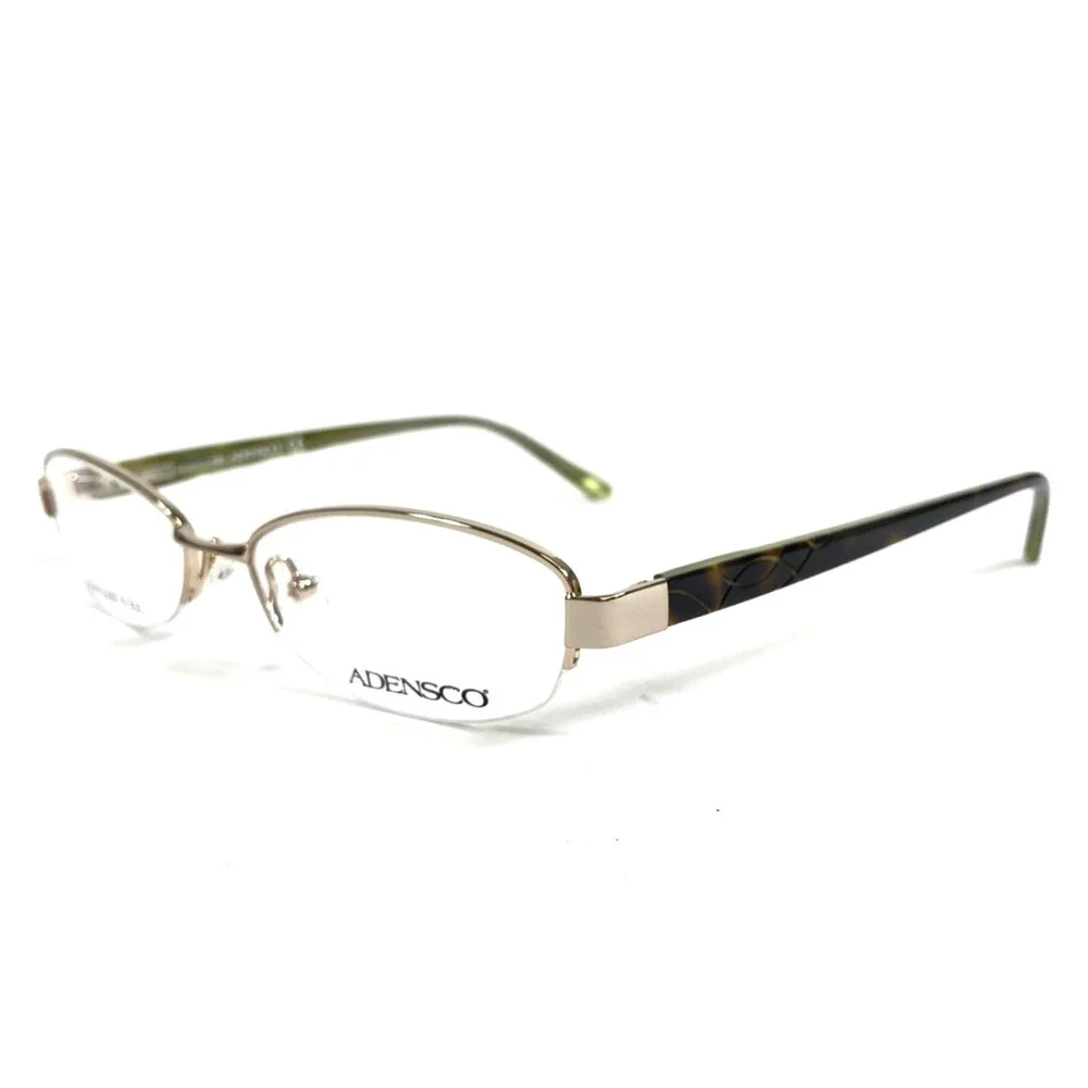 Adensco Eyeglasses Frames DENISE FJ4 Pale Gold Brown Tortoise Green 52-17-135